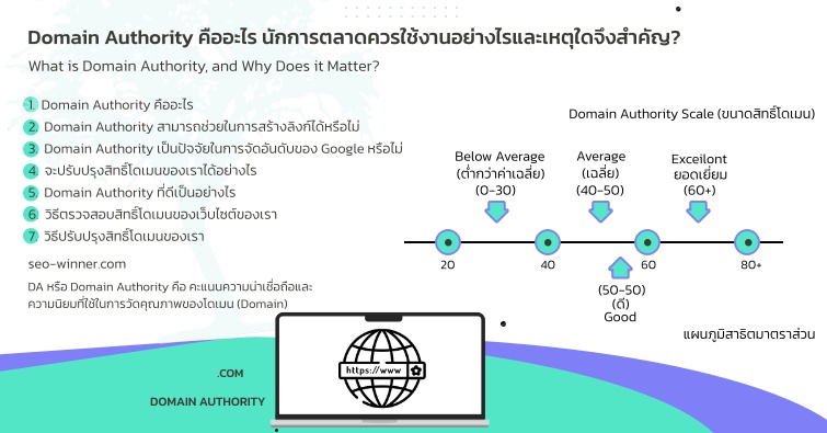 Domain Authority คืออะไร  นักการตลาดควรใช้งานอย่างไร และเหตุใดจึงสำคัญ? by seo-winner.com